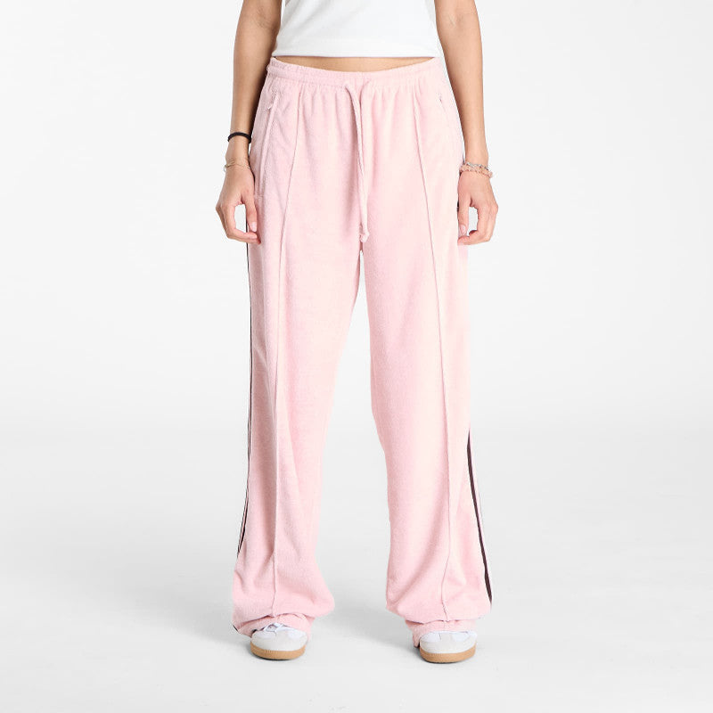 adidas Terry Towel Firebird Tracksuit Bottoms Sandy Pink