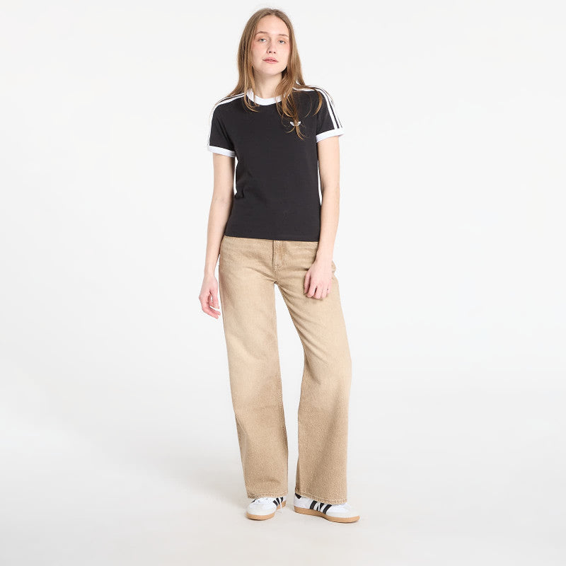 adidas 3 Stripes Slim T-Shirt Black/ White