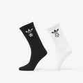 adidas Football Embroidered Crew Socks 2 Pairs White/ Black