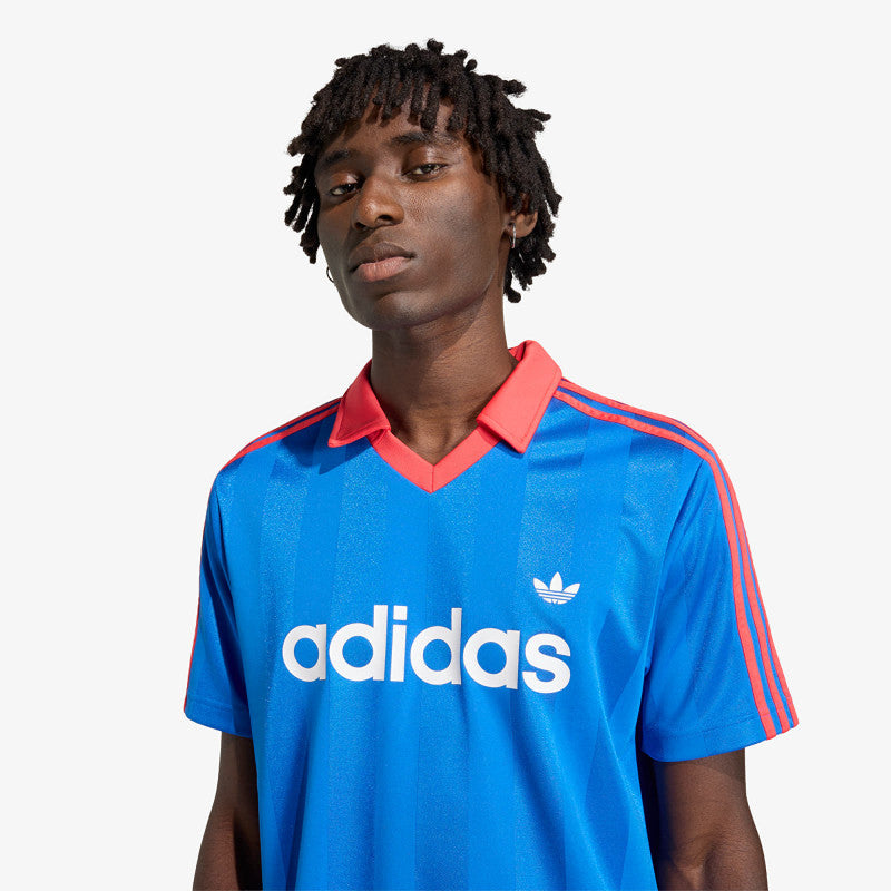 adidas Archive Collar Engineered Jersey Blue