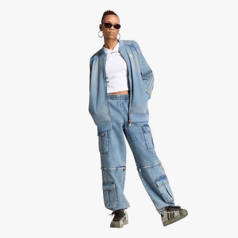 adidas SST Oversized Denim Tracktop Worn Blue Denim