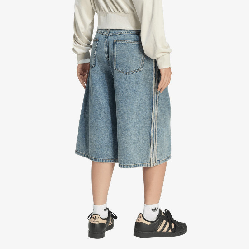 adidas Mid Rise Denim Jorts Worn Blue Denim