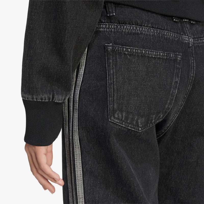 Jeansy adidas Firebird Mid Rise Straight Denim Pant True Black Denim