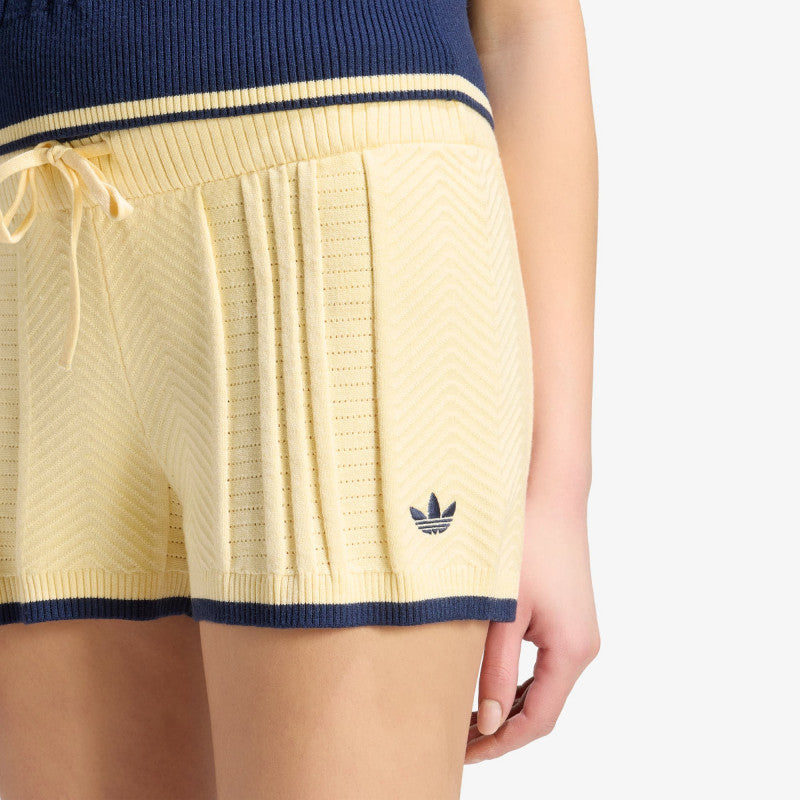 adidas Cable Knit Shorts Warm Vanilla