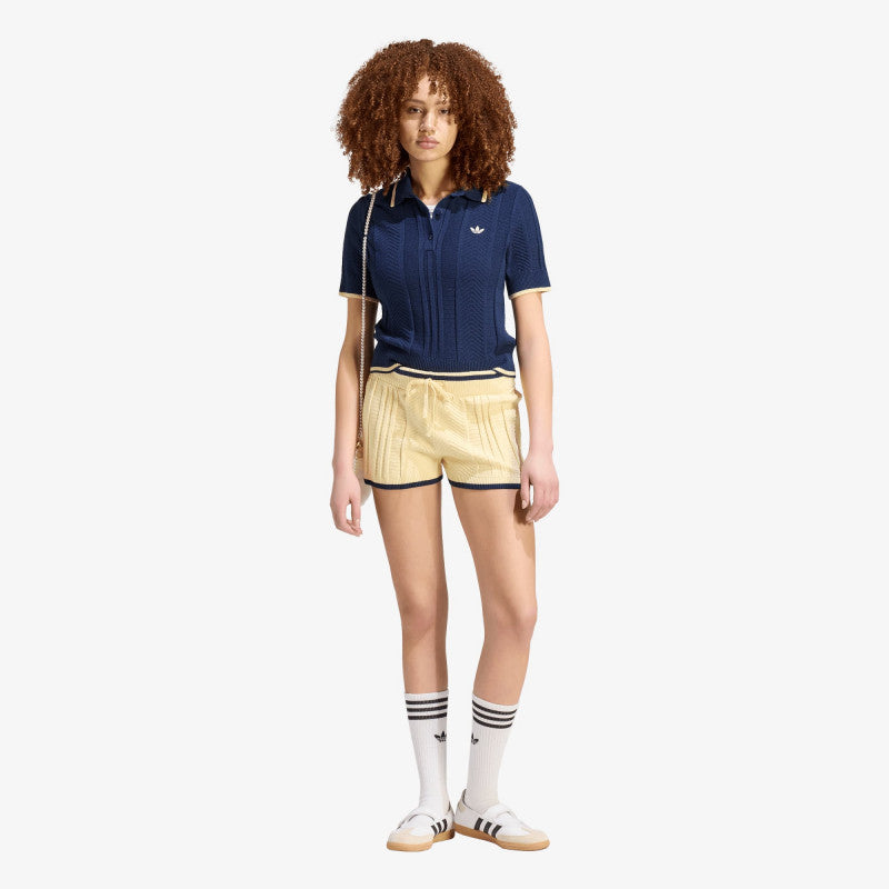 adidas Cable Knit Shorts Warm Vanilla