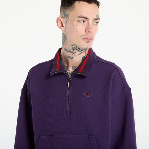 adidas 90S Alternative Sport Half Zip Graphic Fleece Sweat Aurora Plum