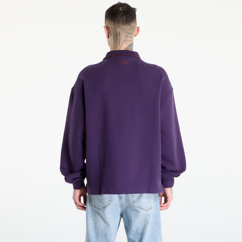 adidas 90S Alternative Sport Half Zip Graphic Fleece Sweat Aurora Plum