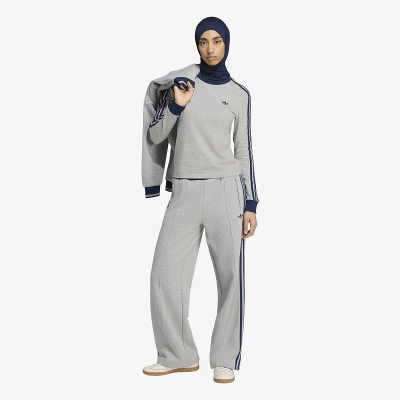 adidas Engineered Rib Firebird Loose Track Pant Medium Grey Heather/ Night Indigo/ Magic Mauve