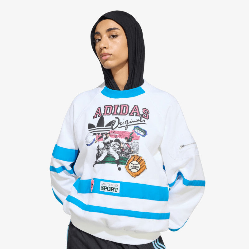 adidas Archive Sweater Baseball White/ Bright Blue
