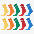 adidas Trefoil Crew Socks 10-Pack Blue/ Green/ Better Scarlet