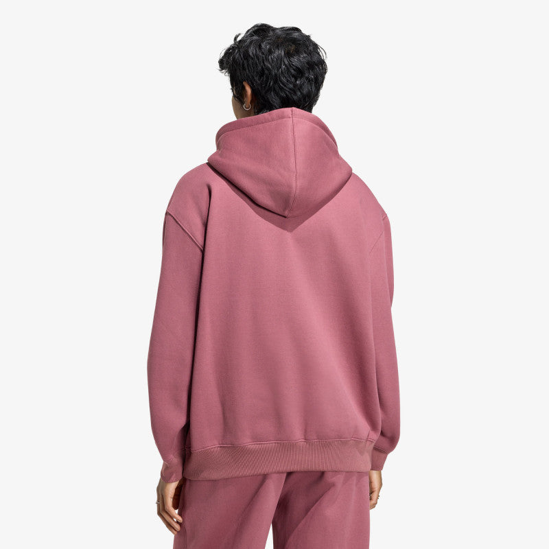 adidas Essentials Oversized Fleece Hoodie Quiet Crimson