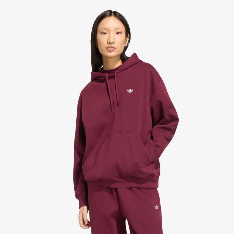 adidas Essentials Oversized Fleece Hoodie Maroon