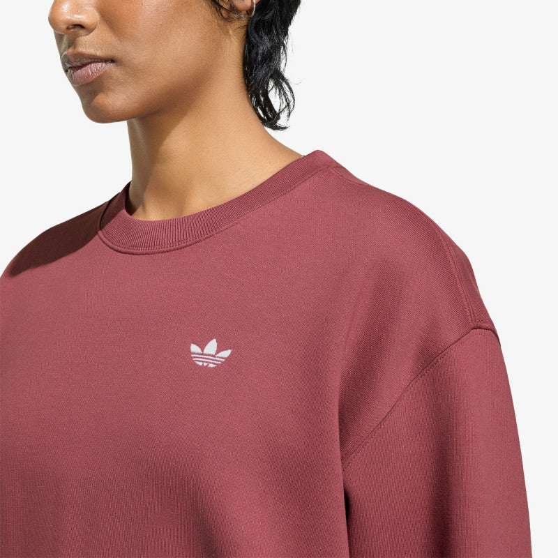 adidas Essentials Crew Long Fleece Sweatshirt Quiet Crimson