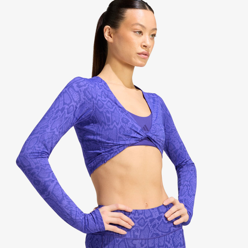 adidas Primelift Workout Snake Twist Reversible Long Sleeve Solar Purple/ Pure Purple
