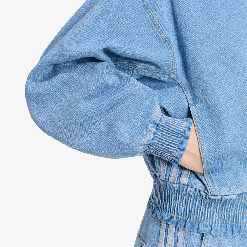 adidas Stadium Washed Denim Loose Fit Jacket Crystal Sky