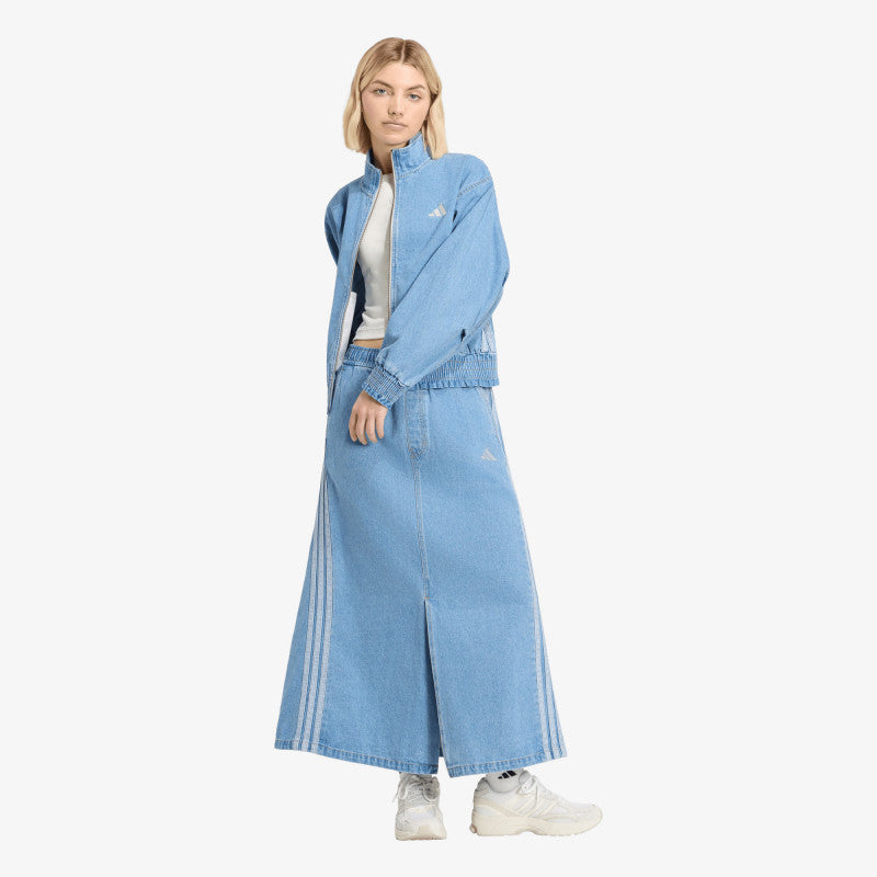 adidas Stadium Washed Denim Loose Fit Jacket Crystal Sky