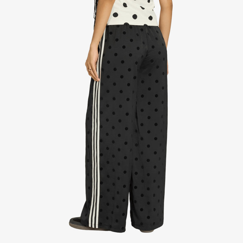 adidas Satin Polka Dots Wide Leg Pant Black