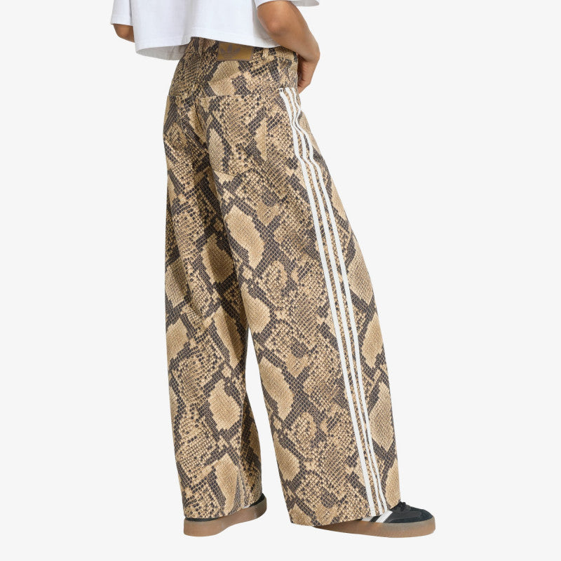 adidas Snake Print Denim Loose Pants Linen/ Magic Beige