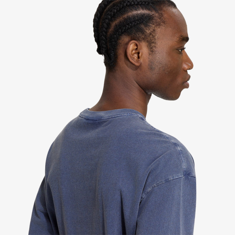 adidas Trefoil Essentials Washed Loose Dropped Shoulder T-Shirt Dark Blue