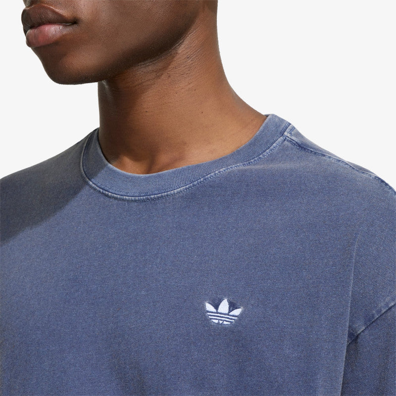 adidas Trefoil Essentials Washed Loose Dropped Shoulder T-Shirt Dark Blue
