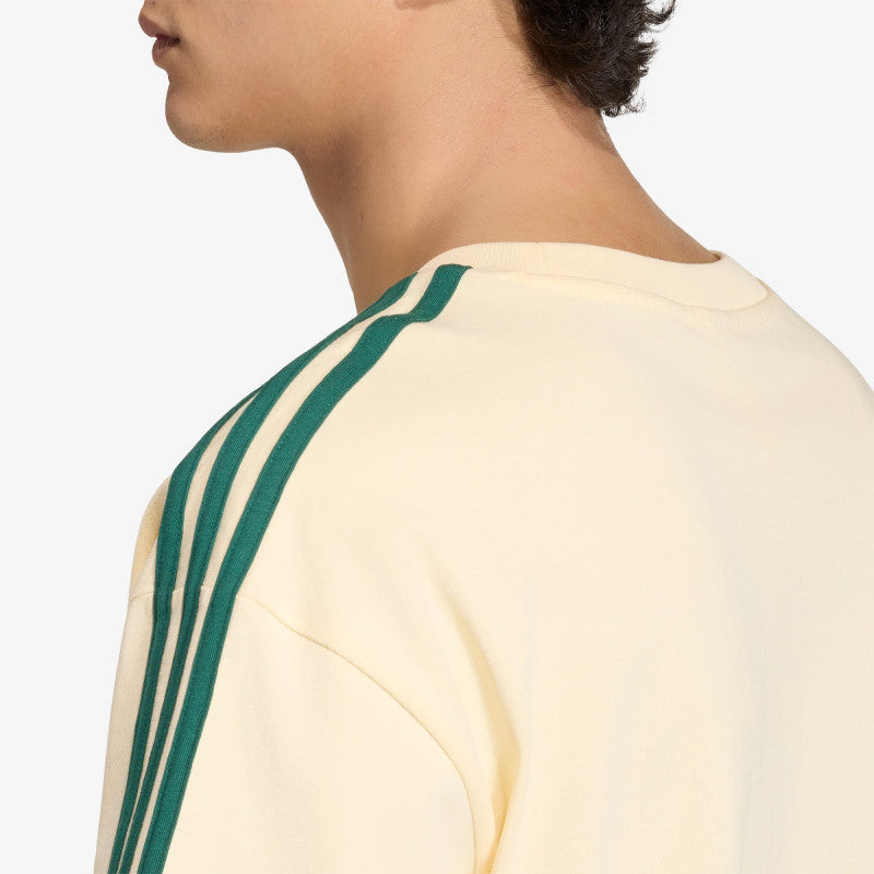 adidas Adicolor 3-Stripes Oversized T-Shirt Warm Vanilla/ Collegiate Green
