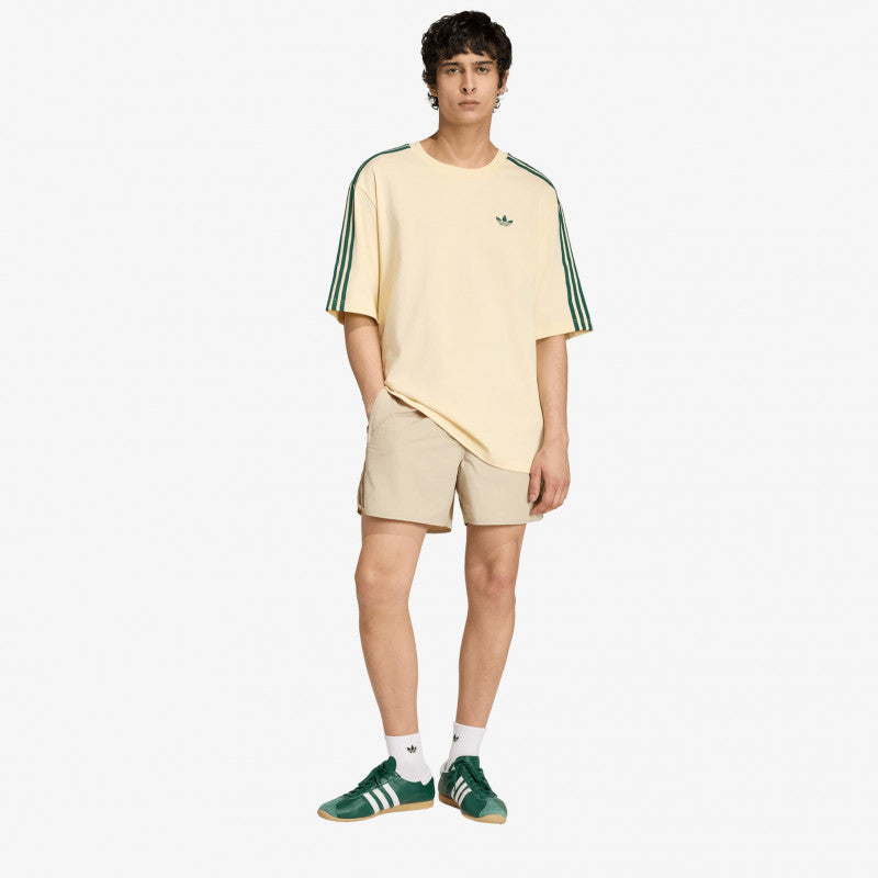 adidas Adicolor 3-Stripes Oversized T-Shirt Warm Vanilla/ Collegiate Green
