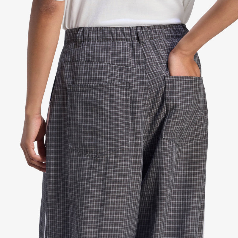 adidas Badigirl Checks Trouser Loose Pants Black/ Grey Three/ Utility Black