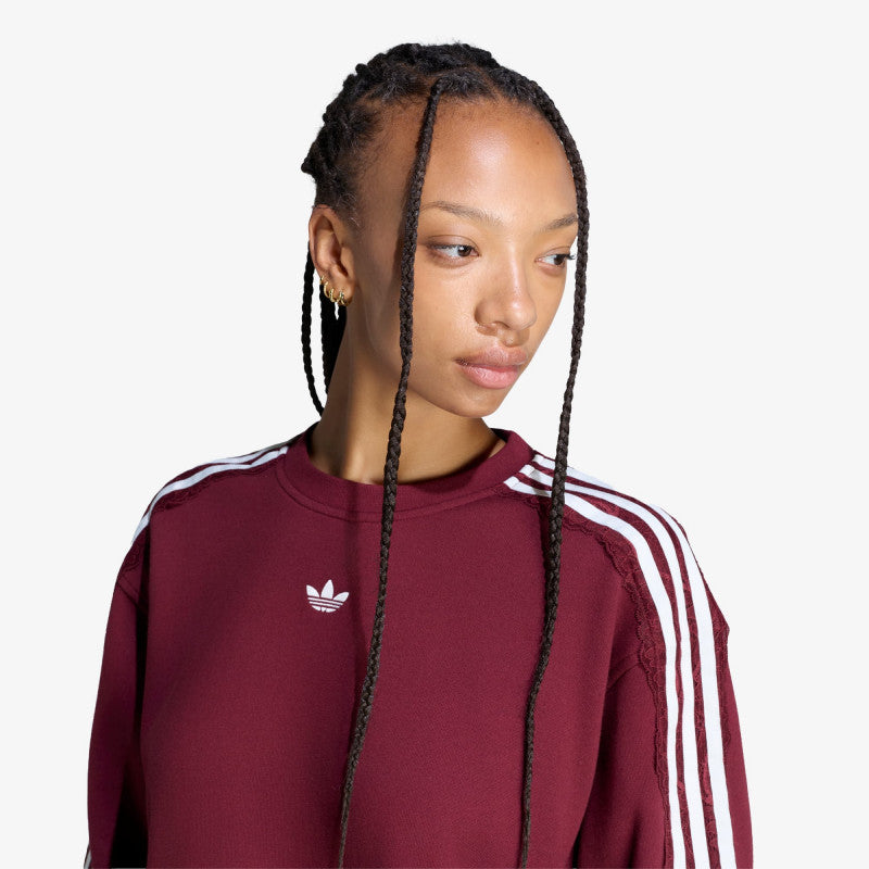 adidas Lace 3 Stripes Crew Shadow Red