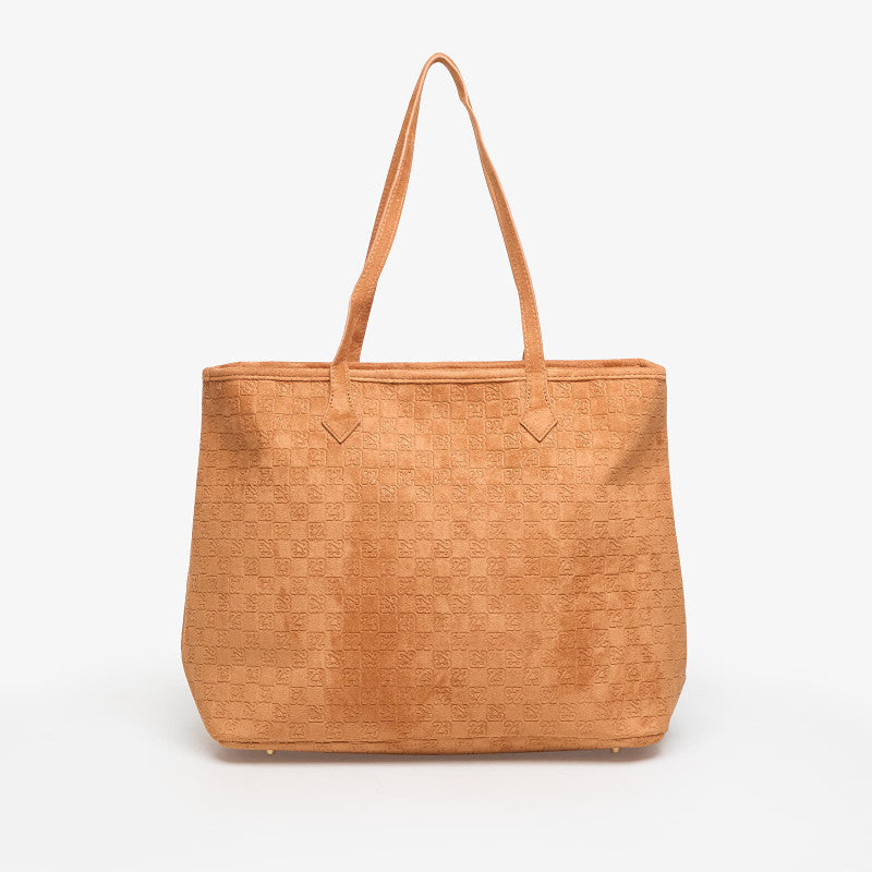 Jordan Jam Suede Monogram Tote Cognac