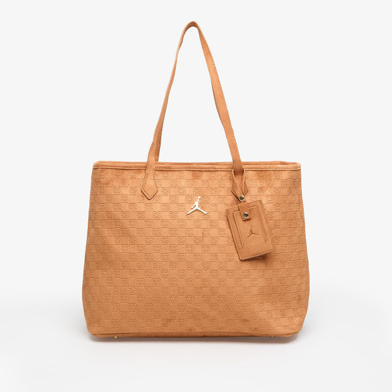 Jordan Jam Suede Monogram Tote Cognac