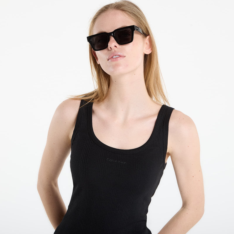 Calvin Klein Sl Varigated Rib Nano Logo Tank Black