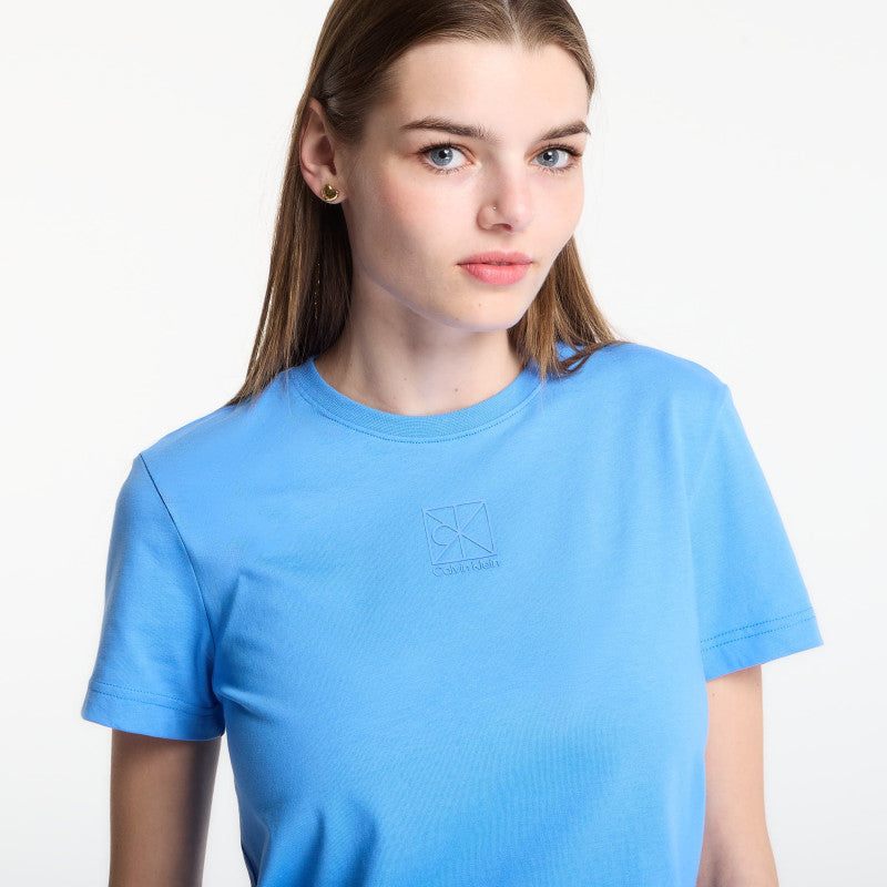 Calvin Klein Ss 20S Jersey Emblem Crew Tee Marina