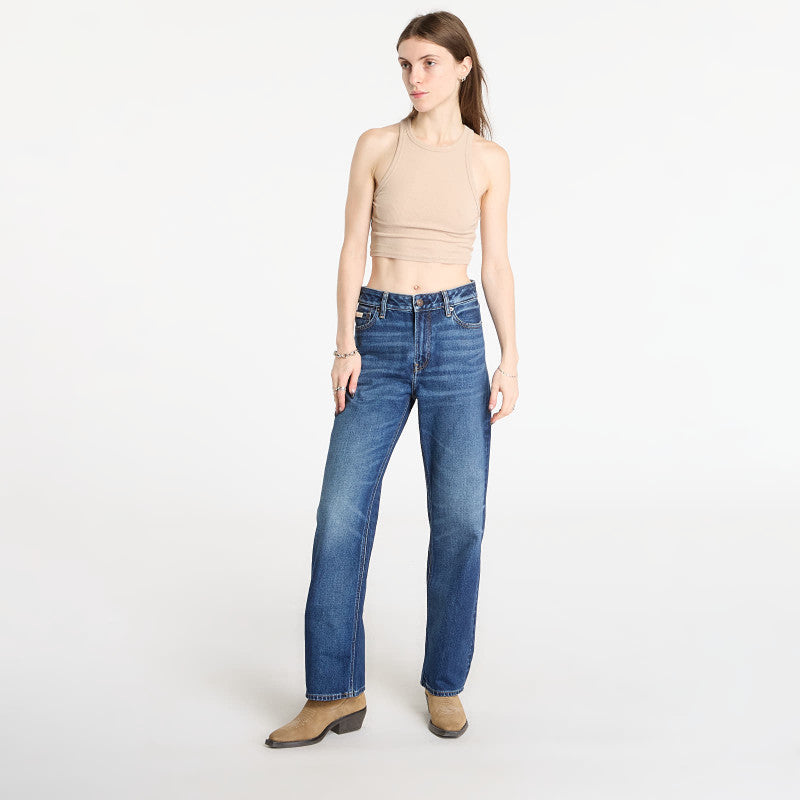 Jeansy Calvin Klein Jeans Signature 90S Straight Short Jeans Blue