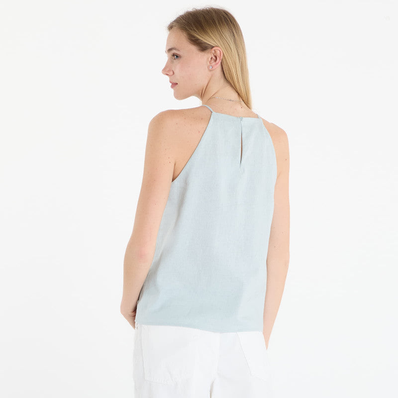 Calvin Klein Jeans Linen Sl Fashion Top Green