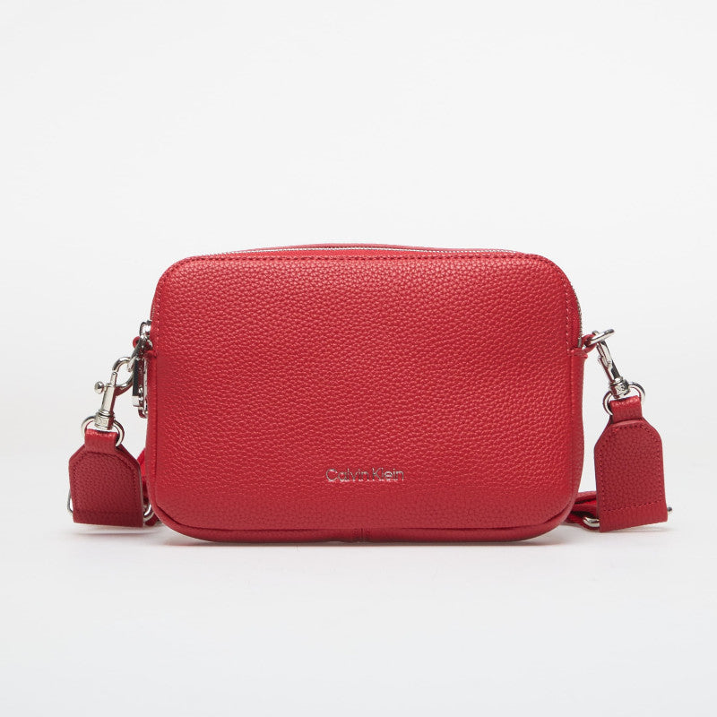 Calvin Klein Webbing 2X Strap Camera Bag Bordeaux Wine
