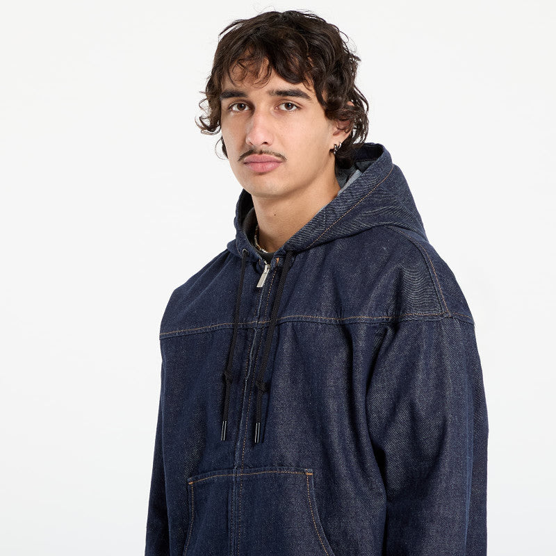 Calvin Klein Jeans Denim Zip Front Hood Jacket Blue