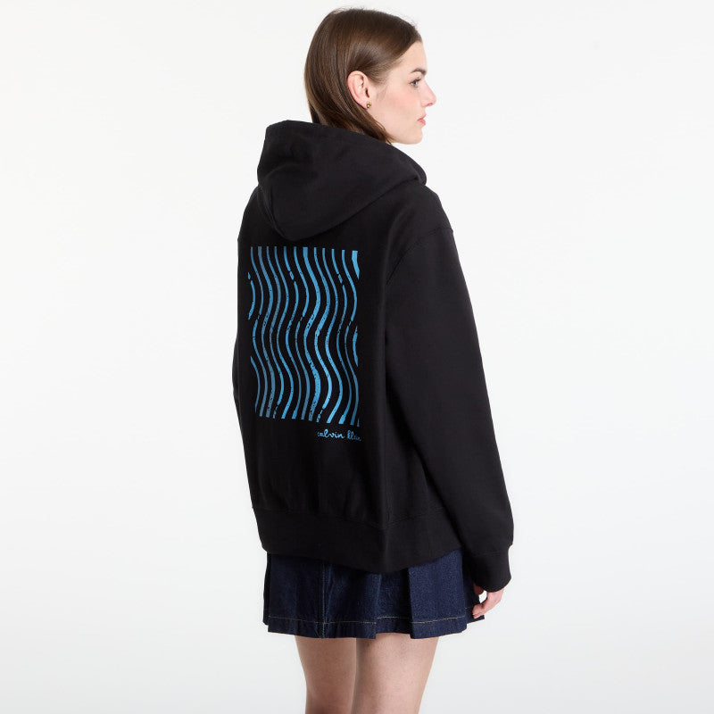 Calvin Klein LS Prm Tery Script FZ Hoodie Black