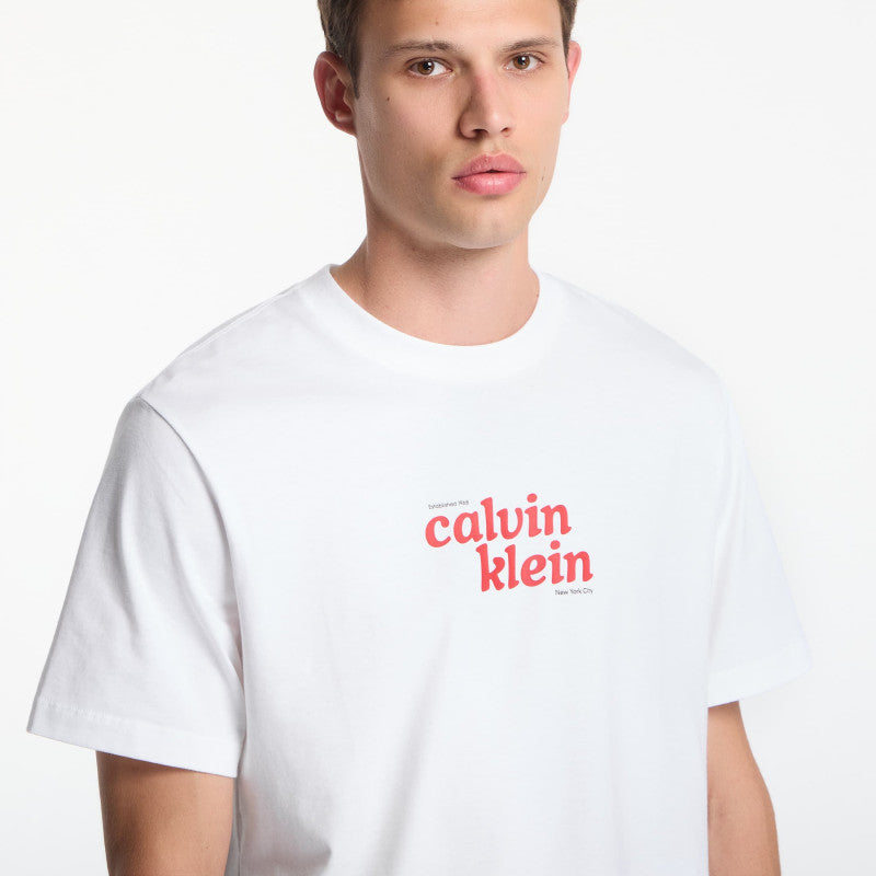Calvin Klein Jeans Ss 20S Calvin Klein Trvl Font Graphic Tee Bright White