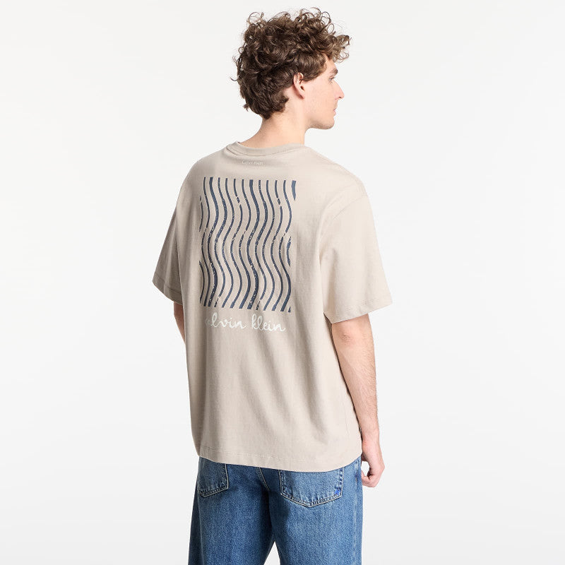 Calvin Klein Jeans Ss 16S Ck Trvl Lines Graphic Tee Plaza Taupe