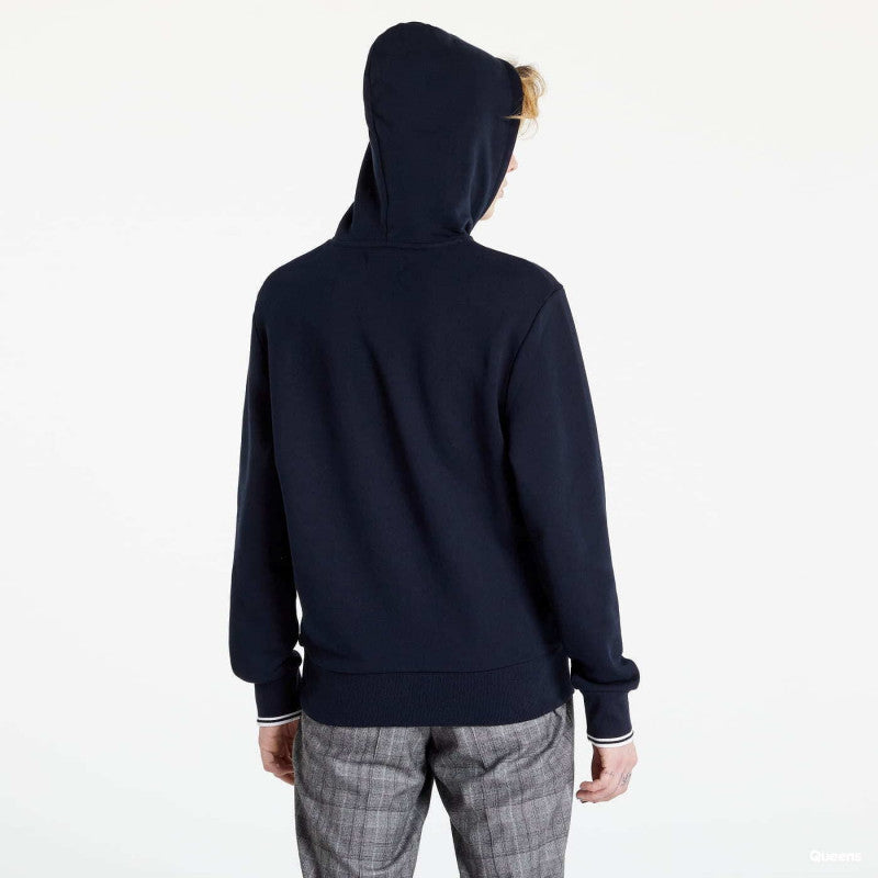 FRED PERRY Tipped Hooded Sweatshirt Navy