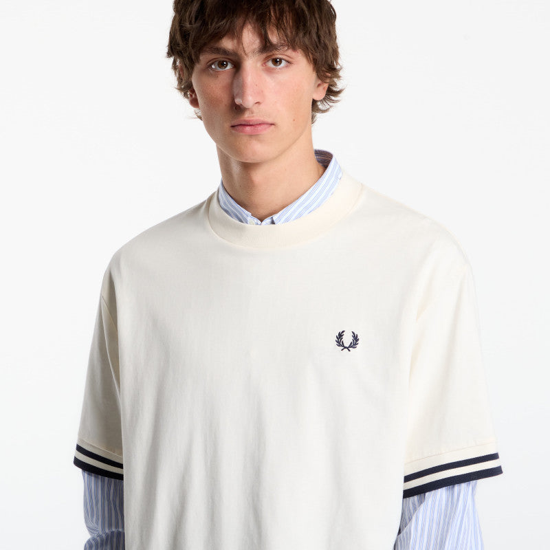 FRED PERRY Bold Tipped Tshirt Ecru