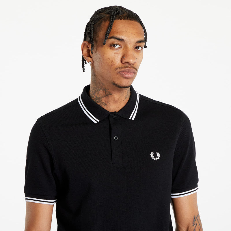 FRED PERRY Twin Tipped Shirt Black