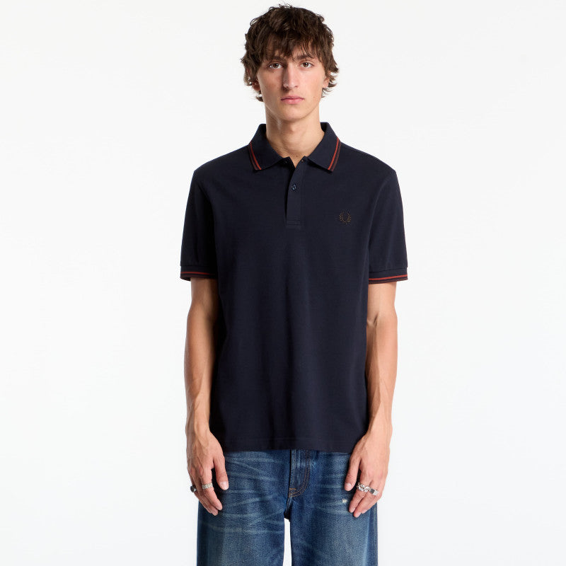 FRED PERRY Twin Tipped Fred Perry Shirt Navy