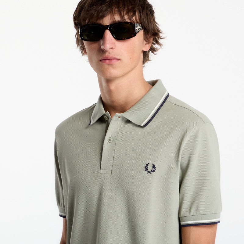 FRED PERRY Twin Tipped Fred Perry Shirt Seagrass
