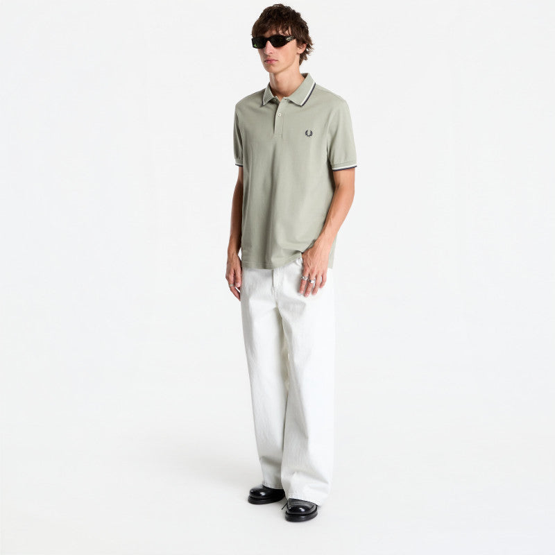 FRED PERRY Twin Tipped Fred Perry Shirt Seagrass