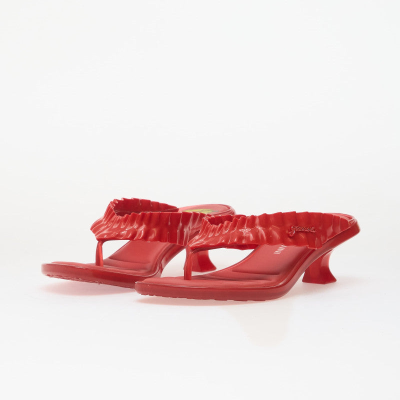 Melissa Thong Kitten Heel + Ganni Ad Red