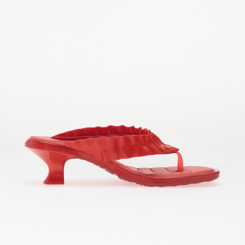 Melissa Thong Kitten Heel + Ganni Ad Red