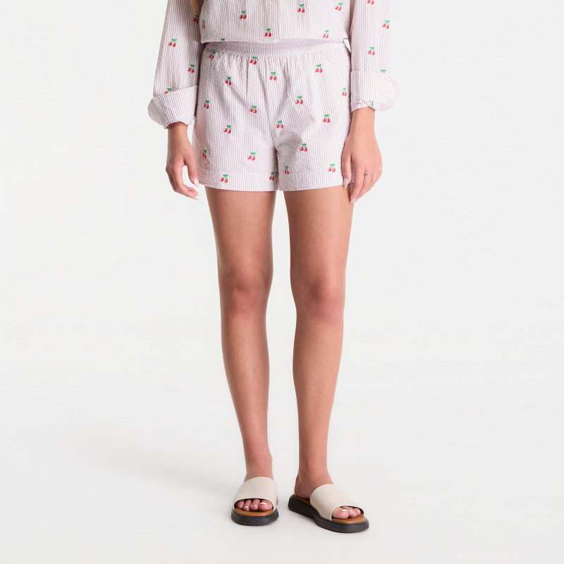 MC2 Saint Barth Meave Short Pant Seersucker Stripes V Cherry
