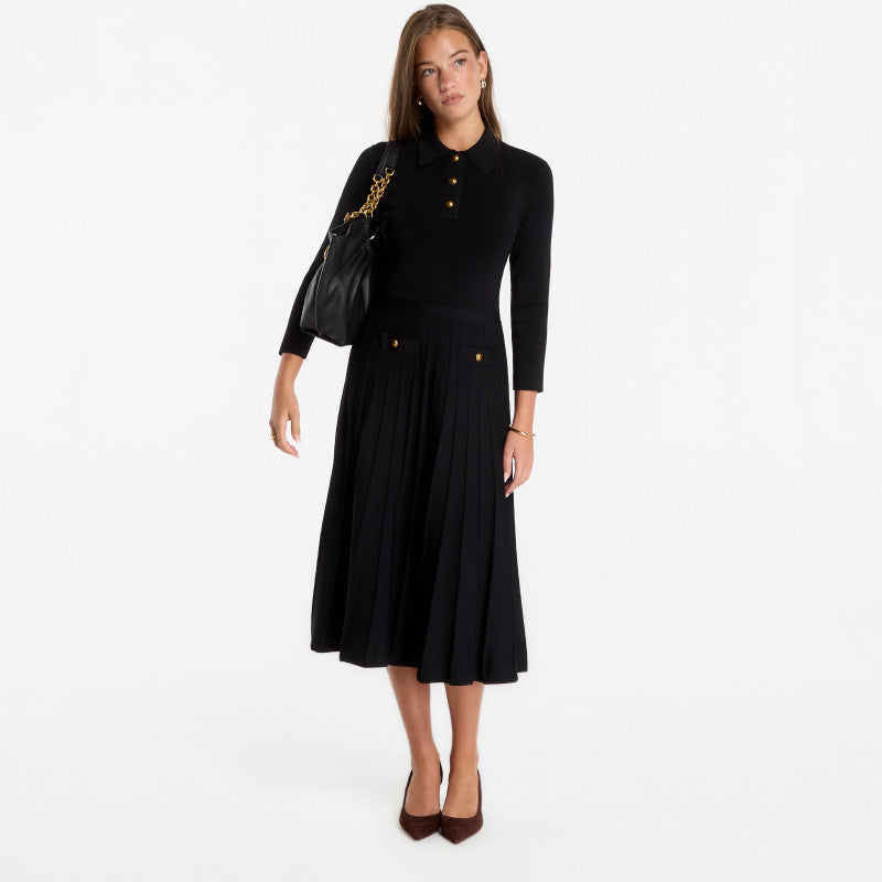 Sukienka Michael Kors Polo Flare Midi Dress Black