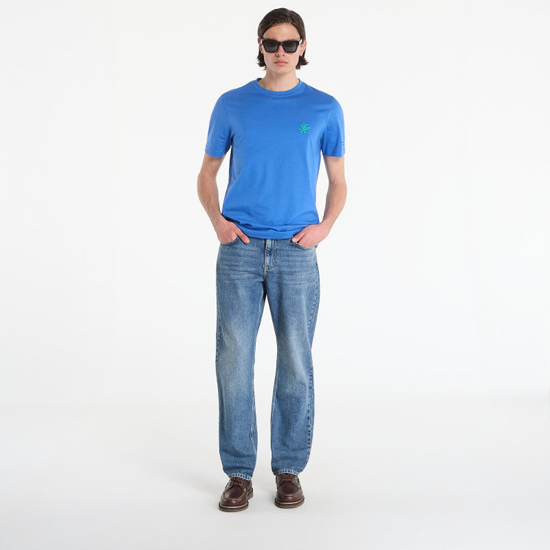 Tommy Hilfiger Script Monogram Swimshop Tee Blue Orbit